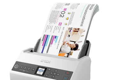Epson DS-730N Escáner alimentado con hojas 600 x 600 DPI A4 Negro, Gris