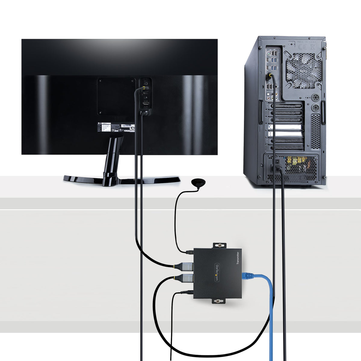 StarTech.com 4K70IC-EXTEND-HDMI extensor de audio/video Transmisor y receptor AV Negro