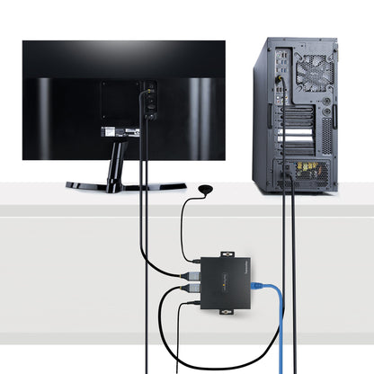 StarTech.com 4K70IC-EXTEND-HDMI extensor de audio/video Transmisor y receptor AV Negro