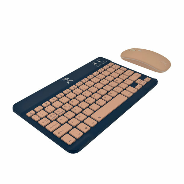 KIT TECLADO Y MOUSE PERFECT CHOICE COMPACTO BLUETOOTH 2 EN 1 GENOVA - AZUL