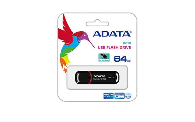ADATA 64GB DashDrive UV150 unidad flash USB USB tipo A 3.2 Gen 1 (3.1 Gen 1) Negro