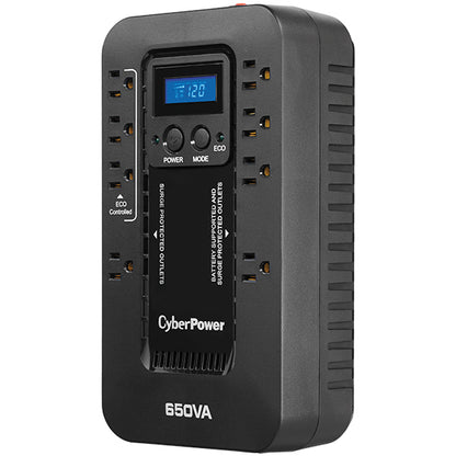 CyberPower EC650LCD sistema de alimentación ininterrumpida (UPS) En espera (Fuera de línea) 0.65 kVA 390 W 8 salidas AC