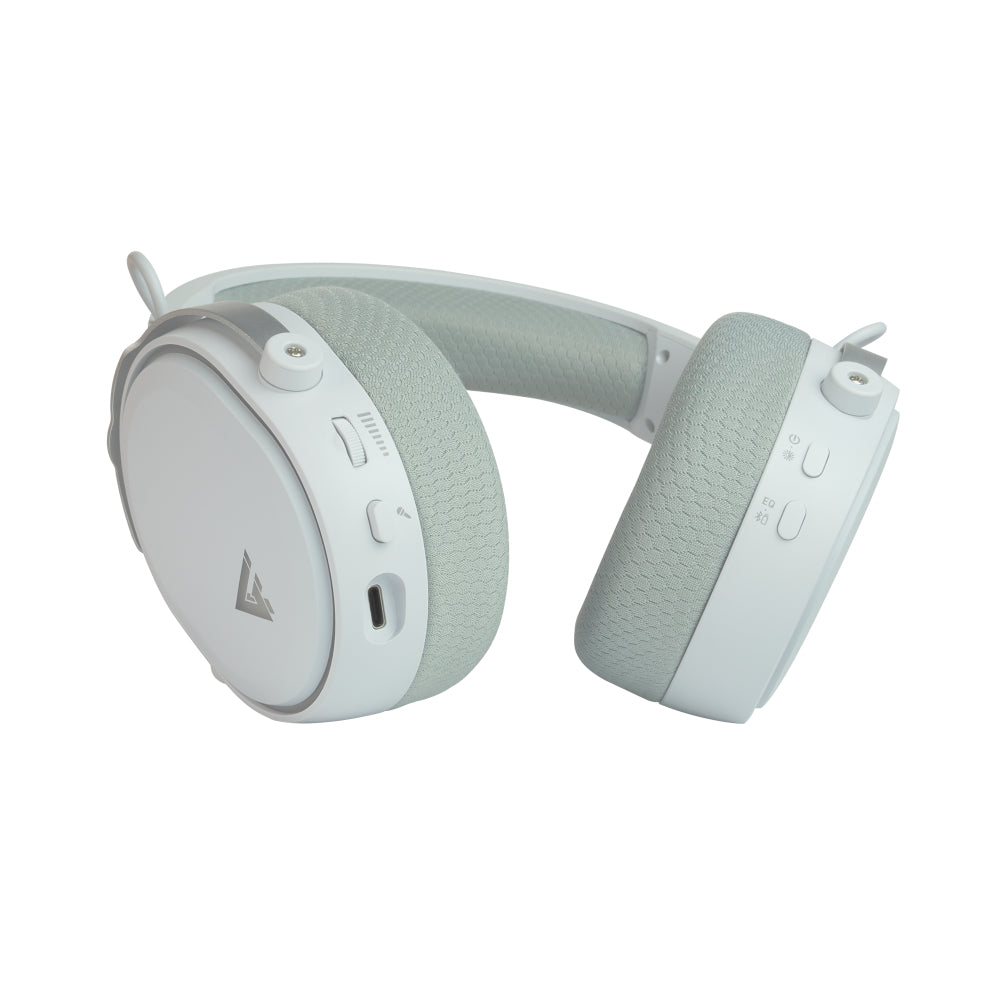 Diadema Game Factor HSB600 Gaming Inalámbrica RGB Triple Conectividad Micrófono Removible Surround 7.1 Color Blanco