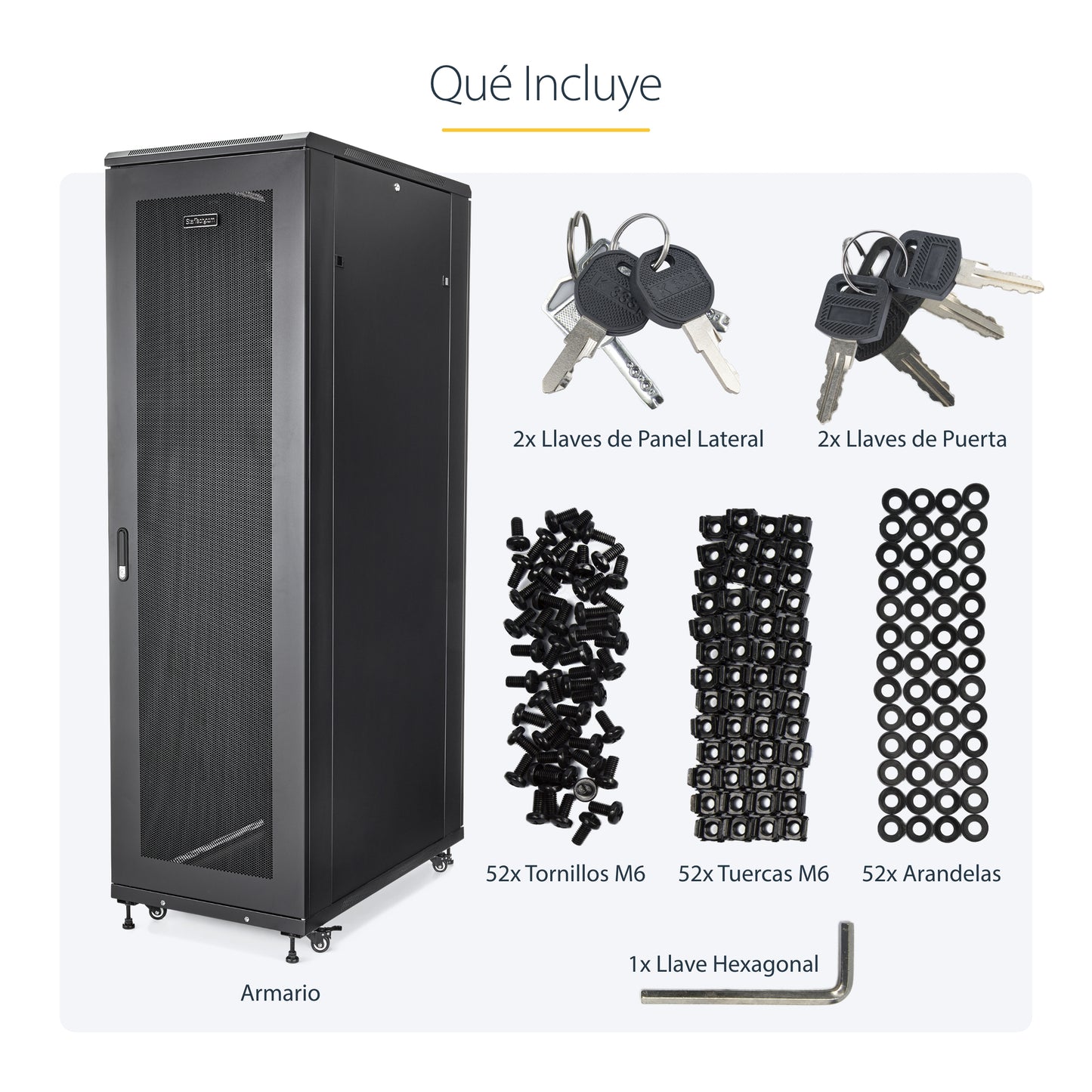 StarTech.com RK4236BKB armario rack Rack o bastidor independiente Negro