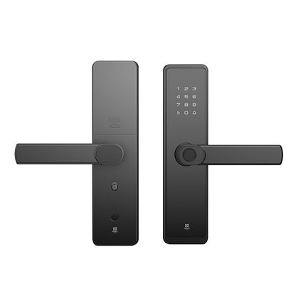 CERRADURA INTELIGENTE CON DETECCIóN DE HUELLA DACTILAR, TARJETA RFID, CONECTIVIDAD WIFI, COMBINACIóN NUMéRICA Y LLAVE FíSICA, DE ALEACIóN DE ALUMINIO Y CRISTAL TEMPLADO.