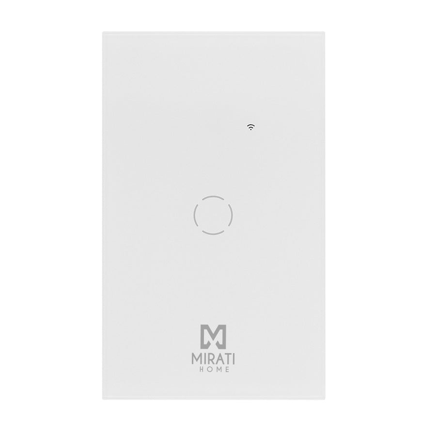 APAGADOR INTELIGENTE DE PARED MIRATI DE 1 APAGADOR TOUCH WIFI 2.4HZ BLUETOOTH // COMPATIBLE CON ANDROID E IOS // FUNCIONA CON ALEXA Y ASISTENTE DE GOOGLE