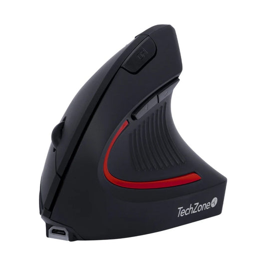 MOUSE - TECHZONE - TZMOUINA-06 -  INALAMBRICO USB A - RECARGABLE - ERGONOMICO VERTICAL 2.4GHZ - OPTICO 1600 DPI - 5 BOTONES + SCROLL