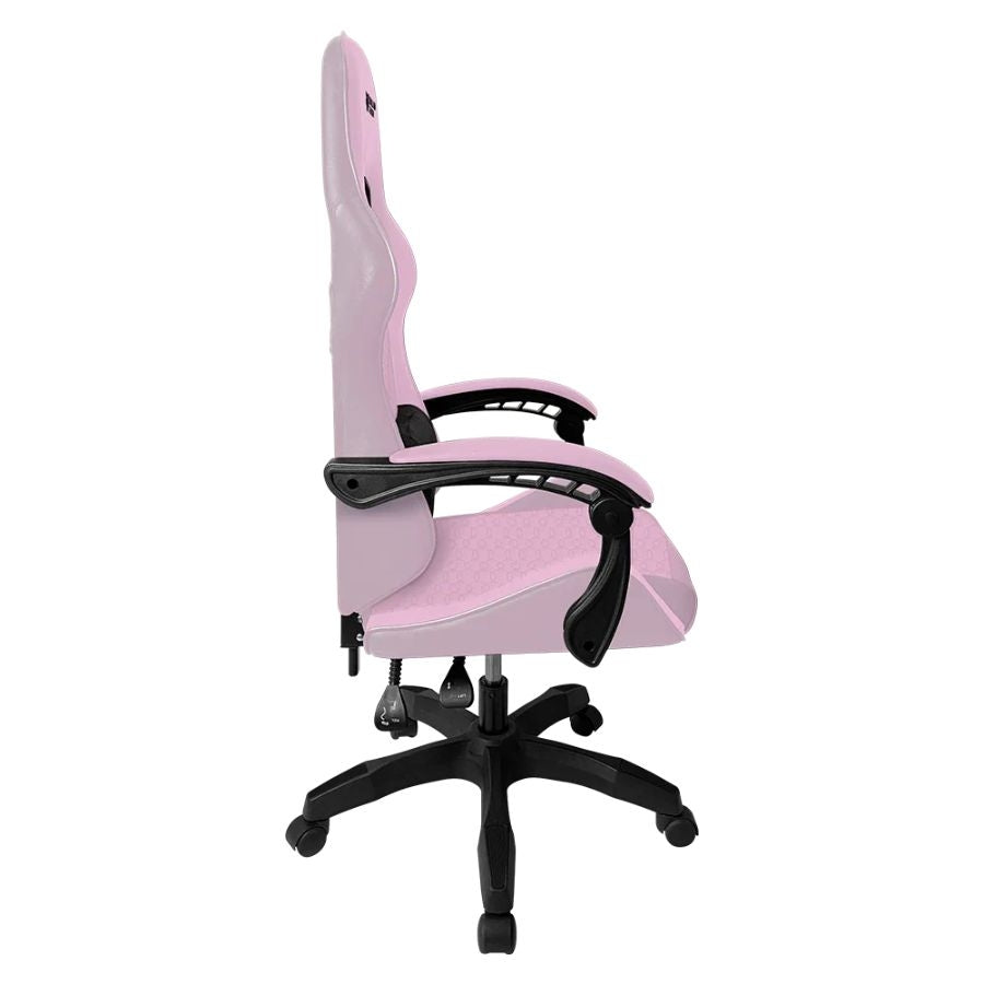 SILLA GAMER BALAM RUSH POWER RUSH V2 / ERGONOMICA / INCLINACION 135 GRADOS / MECANISMO MARIPOSA / MAX 120 KG / PISTON CLASE 3 / REPOSABRAZOZ FIJO / ROSA-NEGRO / BR-944489