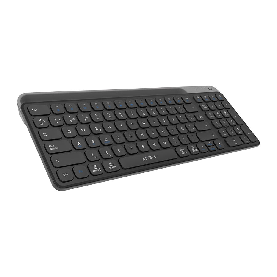 Acteck Inspire Trek TI747 teclado Universal RF inalámbrico + bluetooth QWERTY Español Negro, Gris