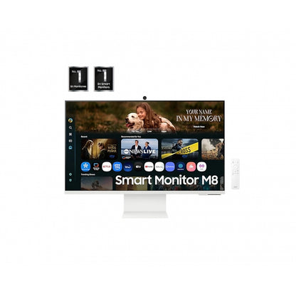 MONITOR LED SAMSUNG 32 PULGADAS /SMART MONITOR M8 /4K (3840 X 2160)/ VA/ PLANO /HDMI / BT / WIFI/ USB-C/ WEB CAM/ 60 HZ /BLANCO CÁLIDO