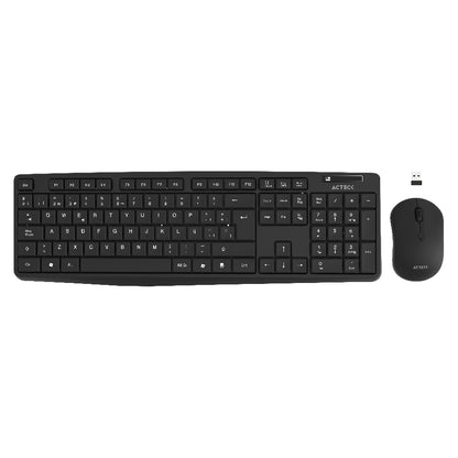 KIT ACTECK CREATOR MK440 / TECLADO Y MOUSE / INALAMBRICO / RECEPTOR USB / 105 TECLAS / OPTICO / 1000 DPI / NEGRO / AC-931755