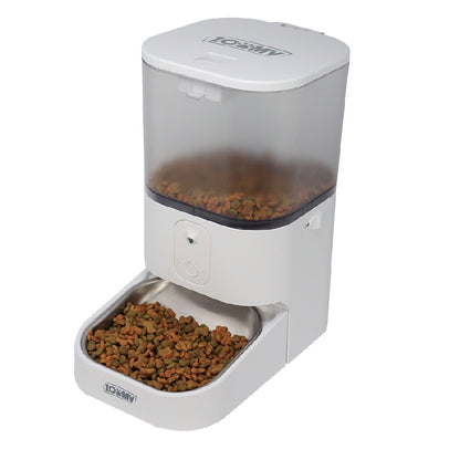 COMEDERO INTELIGENTE CON CAMARA PARA MASCOTAS DE 6 LITROS MANEJO CON APP CON PLATO DE ACERO INOXIDABLE PARA PERROS Y GATOS