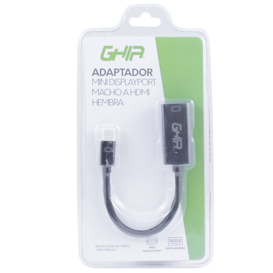 Ghia ADAP-9 adaptador de cable de vídeo Mini DisplayPort HDMI Tipo A (Estándar)