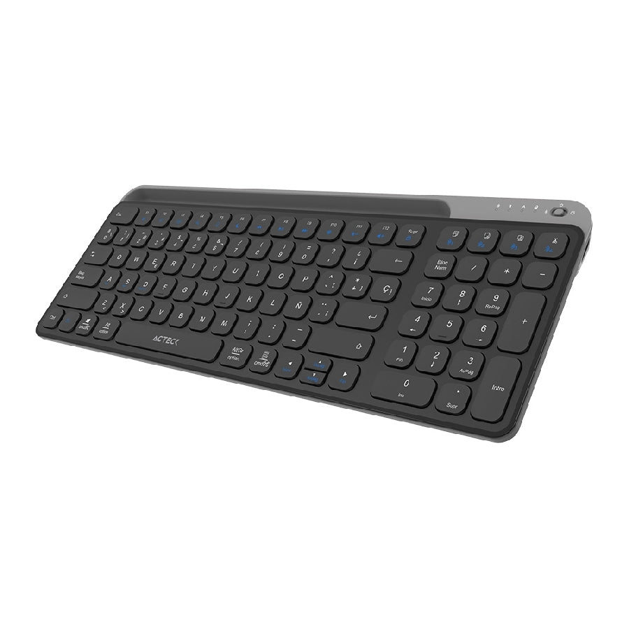 Acteck Inspire Trek TI747 teclado Universal RF inalámbrico + bluetooth QWERTY Español Negro, Gris