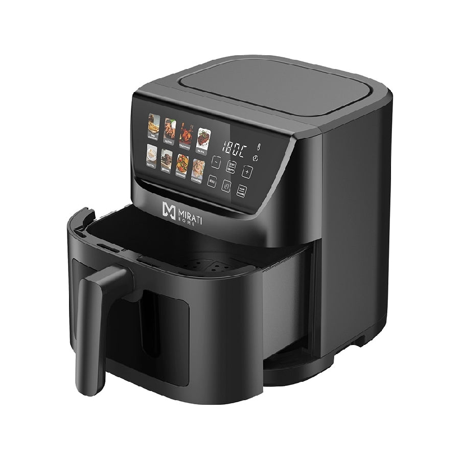 FREIDORA DE AIRE DIGITAL A COLOR CON VENTANA / MIRATI HOME CON CAPACIDAD DE 5 LITROS 1000W, 8 MODOS PREESTABLECIDOS, TEMPERATURA DE 60C-200C
