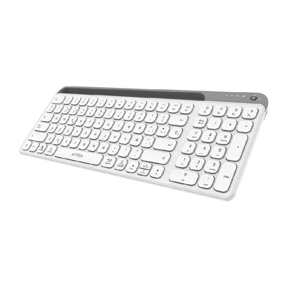 Acteck Inspire Trek TI747 teclado Universal RF inalámbrico + bluetooth QWERTY Español Gris, Blanco