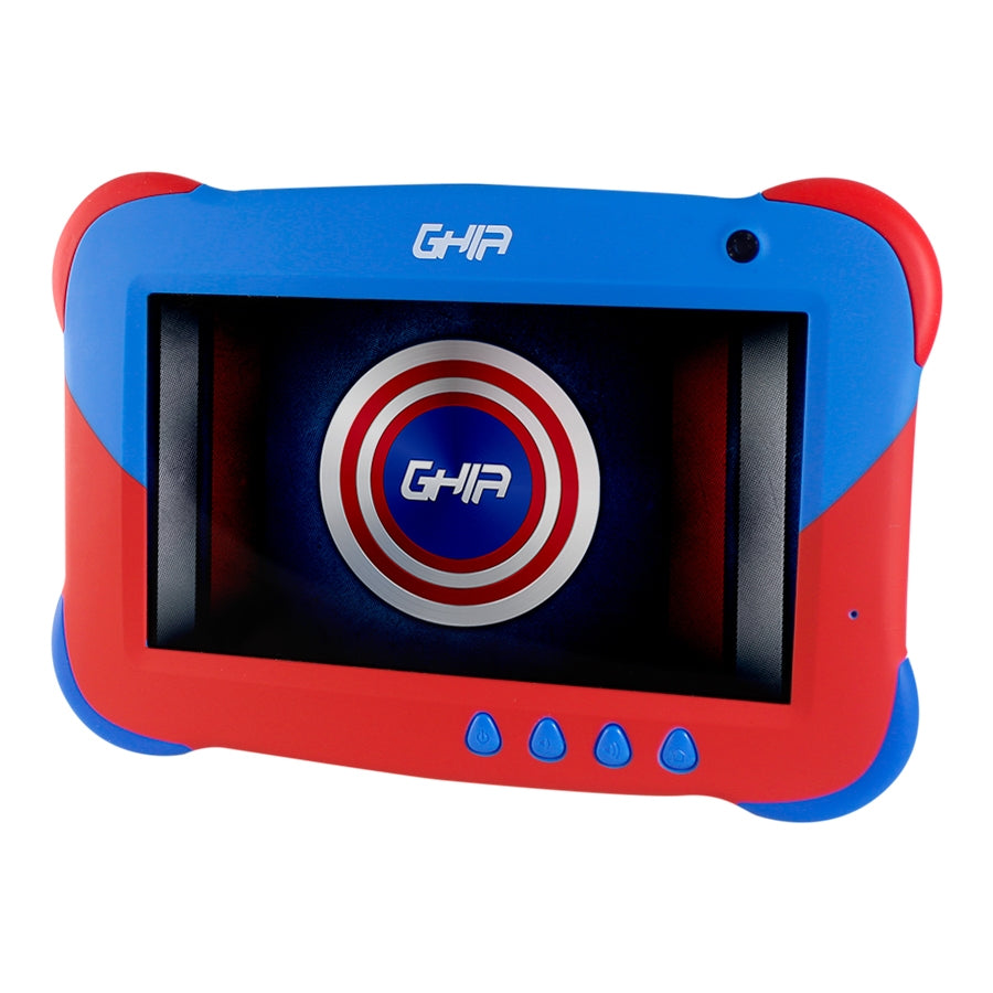 TABLET GHIA 7 KIDS/A50 QUADCORE/1GB RAM/16GB /2CAM/WIFI/BLUETOOTH/2500MAH/ANDROID 9 /AZUL