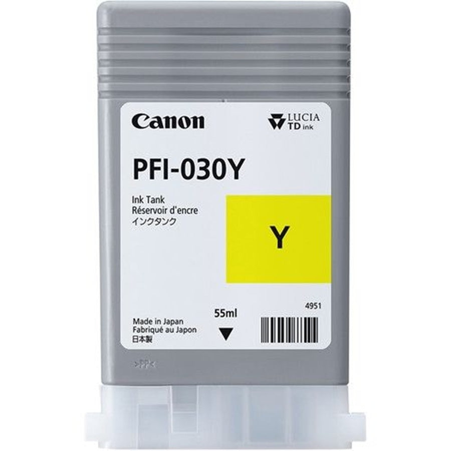 TANQUE DE TINTA CANON PFI-030Y AMARILLO, CAPACIDAD 55 ML, COMPATIBLE TA-20,TA-30