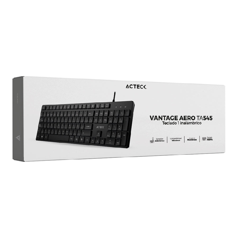 Acteck Vantage Aero TA545 teclado Universal USB Español Negro