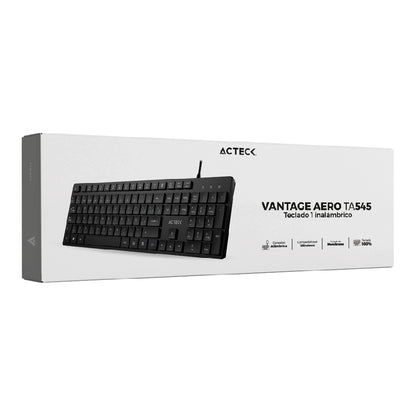 Acteck Vantage Aero TA545 teclado Universal USB Español Negro