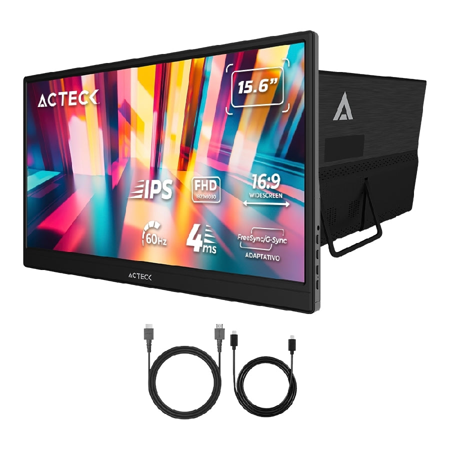 Acteck LinkPad LP15Y Monitor portátil Negro 39.6 cm (15.6") LCD 1920 x 1080 Pixeles