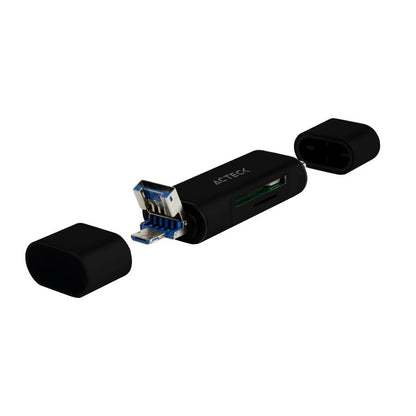Acteck GATE EDIT DH450 lector de tarjeta USB 3.2 Gen 1 (3.1 Gen 1) Type-A/Type-C Plata