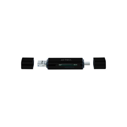 Acteck GATE EDIT DH450 lector de tarjeta USB 3.2 Gen 1 (3.1 Gen 1) Type-A/Type-C Plata