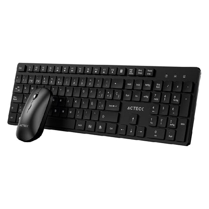 Acteck Creator Vantage Aero MK555 teclado Ratón incluido Hogar / Oficina RF inalámbrico AZERTY Español Negro