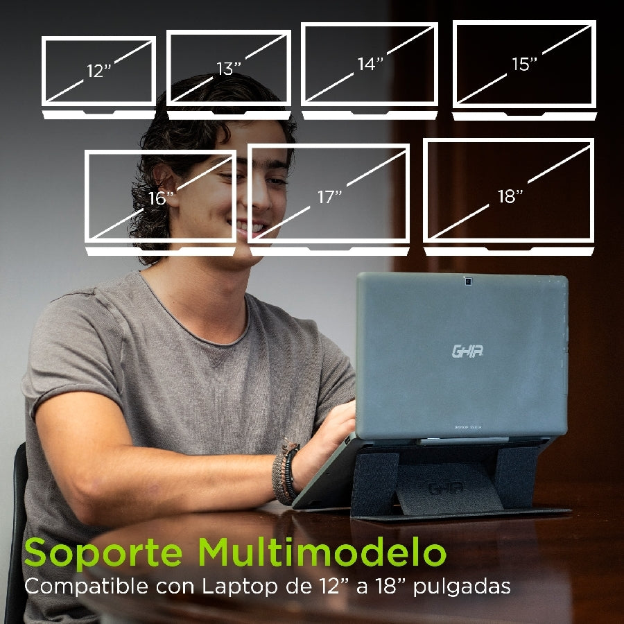 Ghia GAC-225 soporte para laptop Soporte para computadora portátil Gris 39.6 cm (15.6")