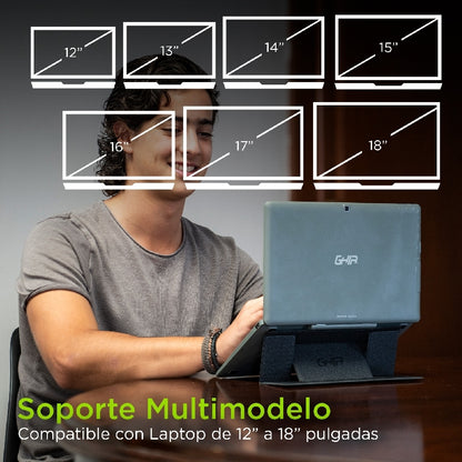 Ghia GAC-225 soporte para laptop Soporte para computadora portátil Gris 39.6 cm (15.6")