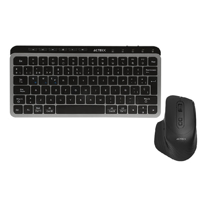 Acteck Creator Krea MK750 teclado Ratón incluido Universal RF inalámbrico + bluetooth QWERTY Español Negro, Gris
