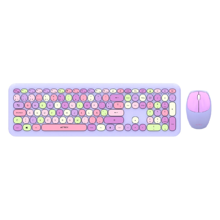 Acteck Chic Colors MK475 teclado Ratón incluido Hogar USB Multicolor