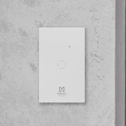 APAGADOR INTELIGENTE DE PARED MIRATI DE 1 APAGADOR TOUCH WIFI 2.4HZ BLUETOOTH // COMPATIBLE CON ANDROID E IOS // FUNCIONA CON ALEXA Y ASISTENTE DE GOOGLE