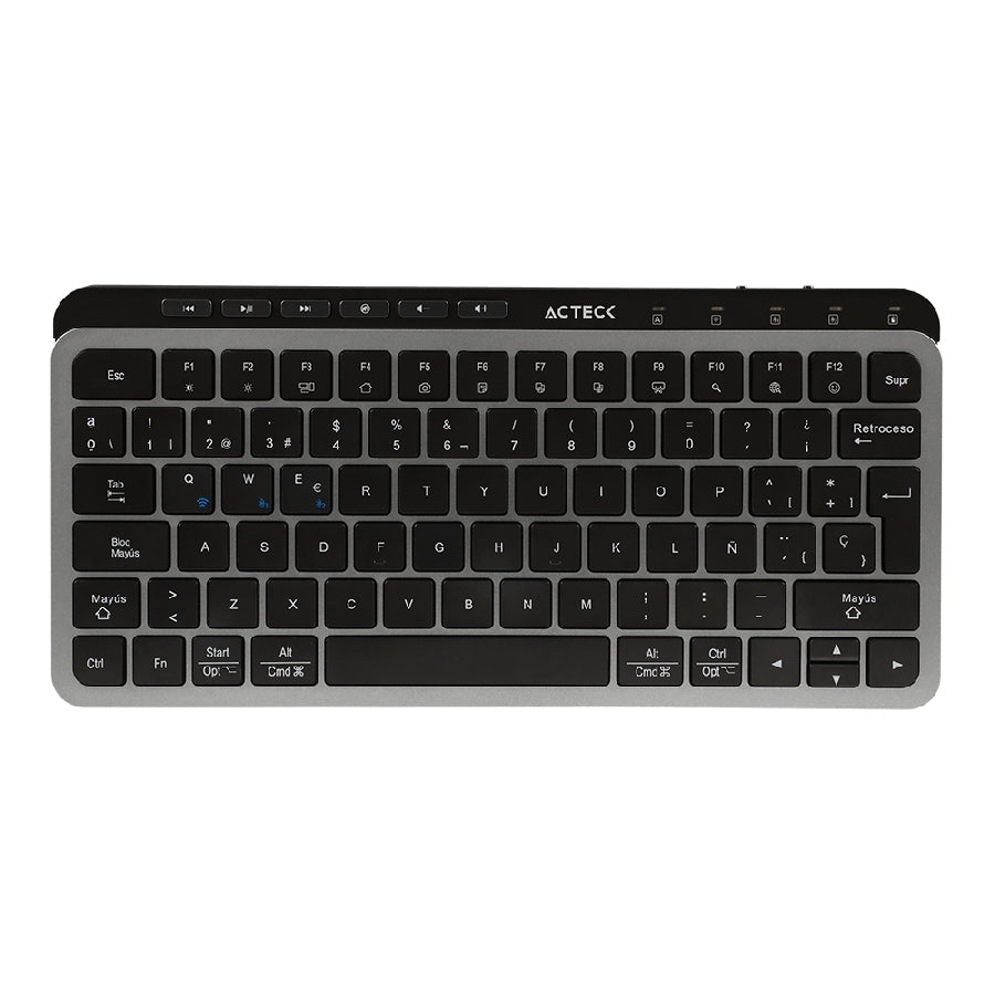 Acteck Creator Krea MK750 teclado Ratón incluido Universal RF inalámbrico + bluetooth QWERTY Español Negro, Gris