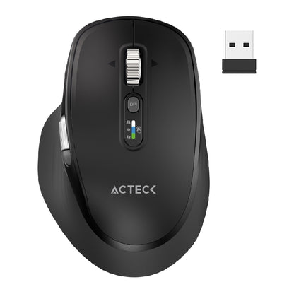 Acteck Virtuos Pro Ultra MI777 ratón Universal Diestro RF Wireless + Bluetooth + USB Type-C Óptico 4800 DPI