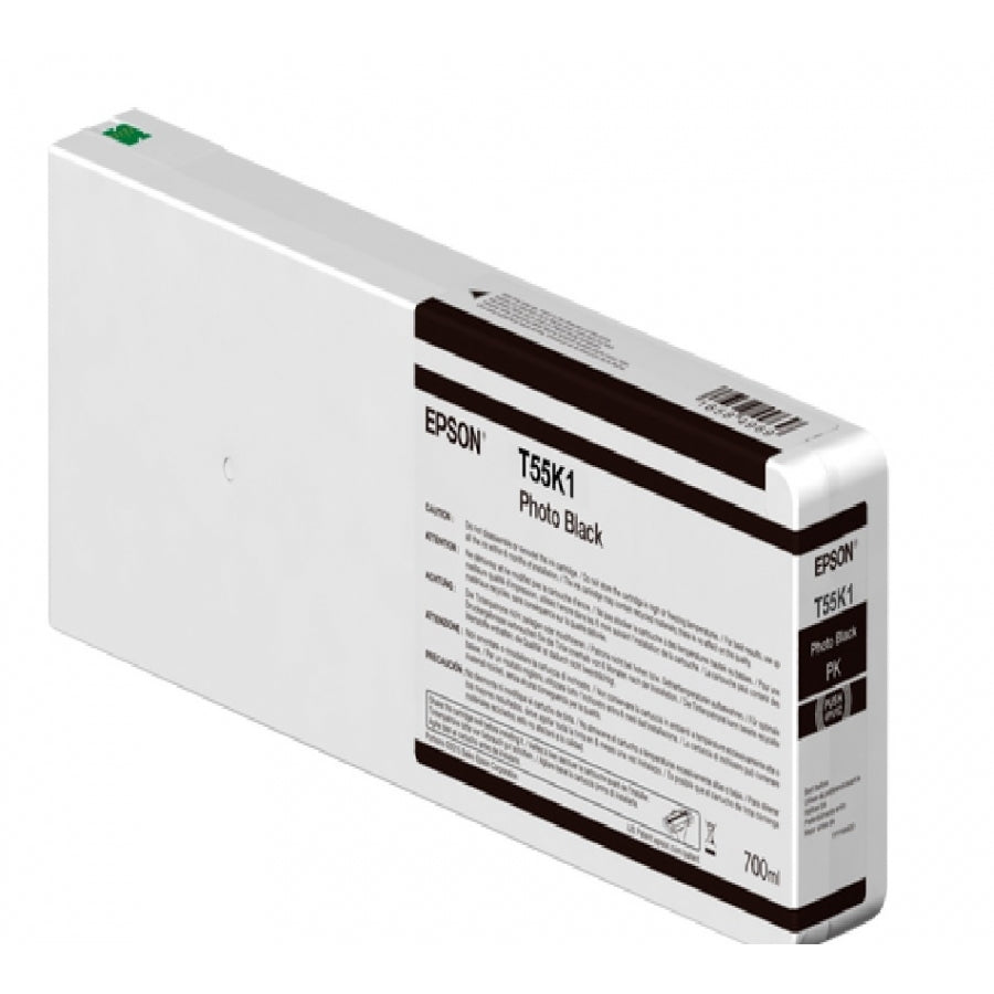 CARTUCHO EPSON MODELO T55K ULTRACHROME HD / HDX NEGRO FOTOGRAFICO, PARA PLOTTER P6000/ P7000/ P8000/ P9000 700 ML