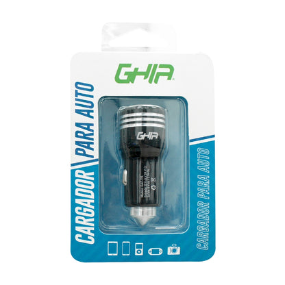 Ghia GAC-176 cargador de dispositivo móvil Universal Negro USB Auto