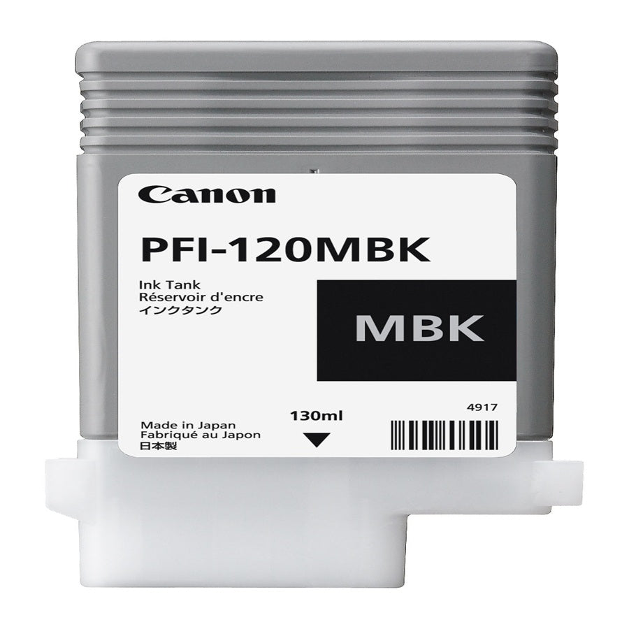 TANQUE DE TINTA CANON PFI-120MBK NEGRO MATE, CAPACIDAD 130 ML