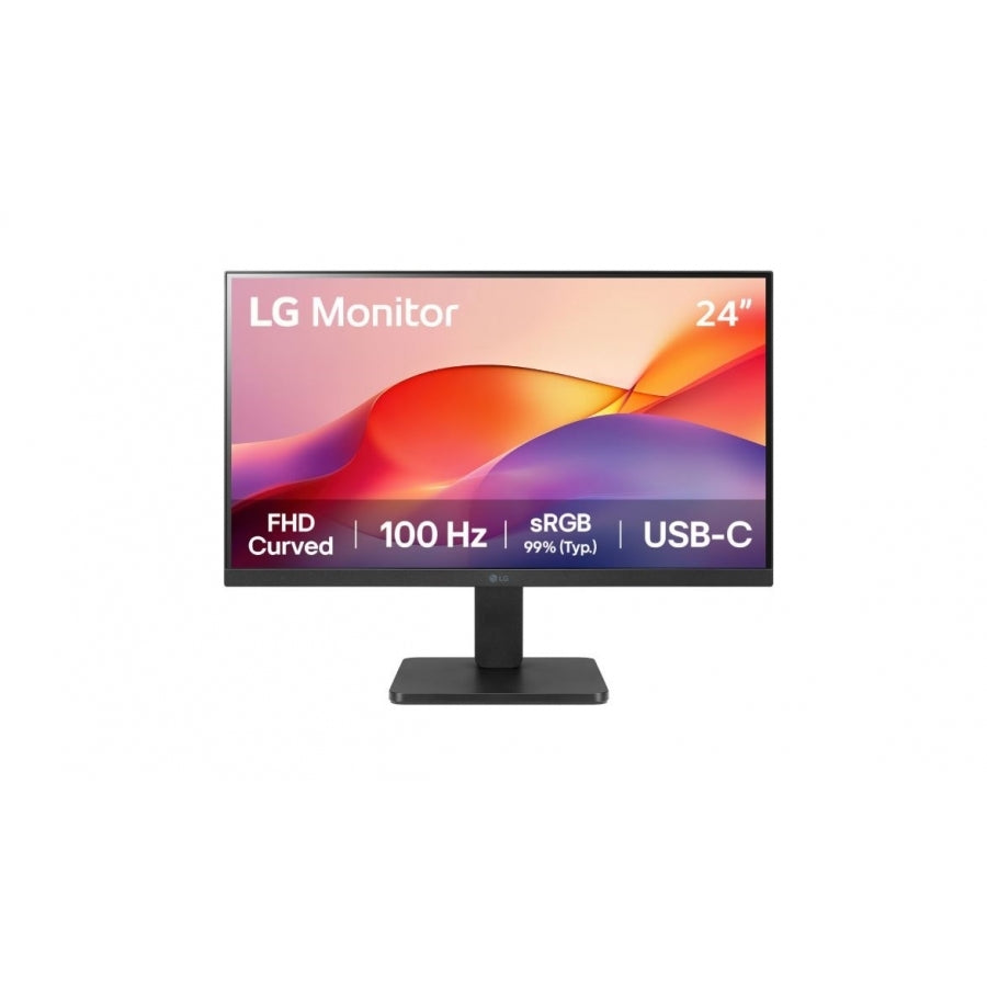 MONITOR PC LG 24U421A-B CURVO FHD 23.8,USB-C,100HZ,PANEL VA,1920X1080,16:9,SRGB 99%,250CD/M2,TR5MS,CONTR 3000:1,HDMI,1500R,HDR10,DINAMIC ACTION,BLACK STABILIZER,FLICKER SAFE,VESA 100X100.
