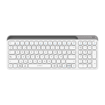 Acteck Inspire Trek TI747 teclado Universal RF inalámbrico + bluetooth QWERTY Español Gris, Blanco