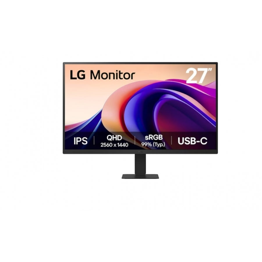 MONITOR PC LG 27U631A-B QHD 27 PULG,USB-C,100HZ,PANEL IPS,2560X1440,16:9,SRGB 99%,250CD/M2,TR5MS,CONTR 1000:1,HDR10,HDMI,DYNAMIC ACTION SYNC,BLACK STABILIZER,FLICKER SAFE,MODO LECTOR,VESA100X100