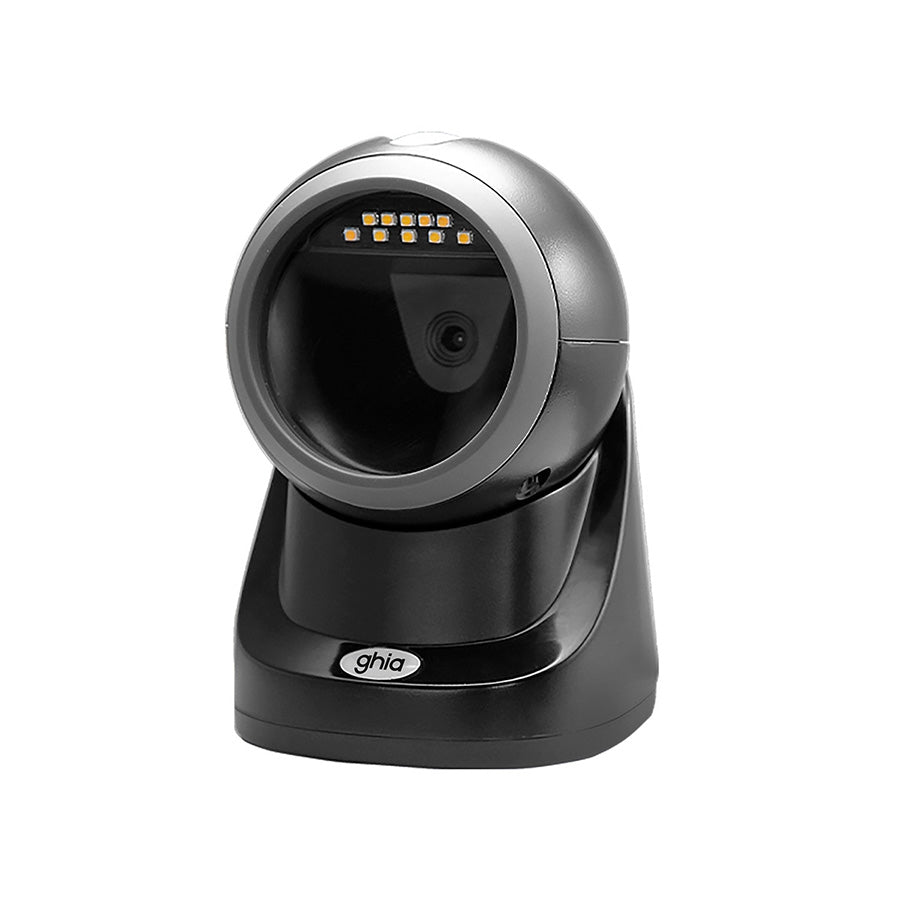 LECTOR DE CODIGOS DE BARRAS GHIA OMNIDIRECCIONAL 2D, USB. COMPATIBLE CON QR
