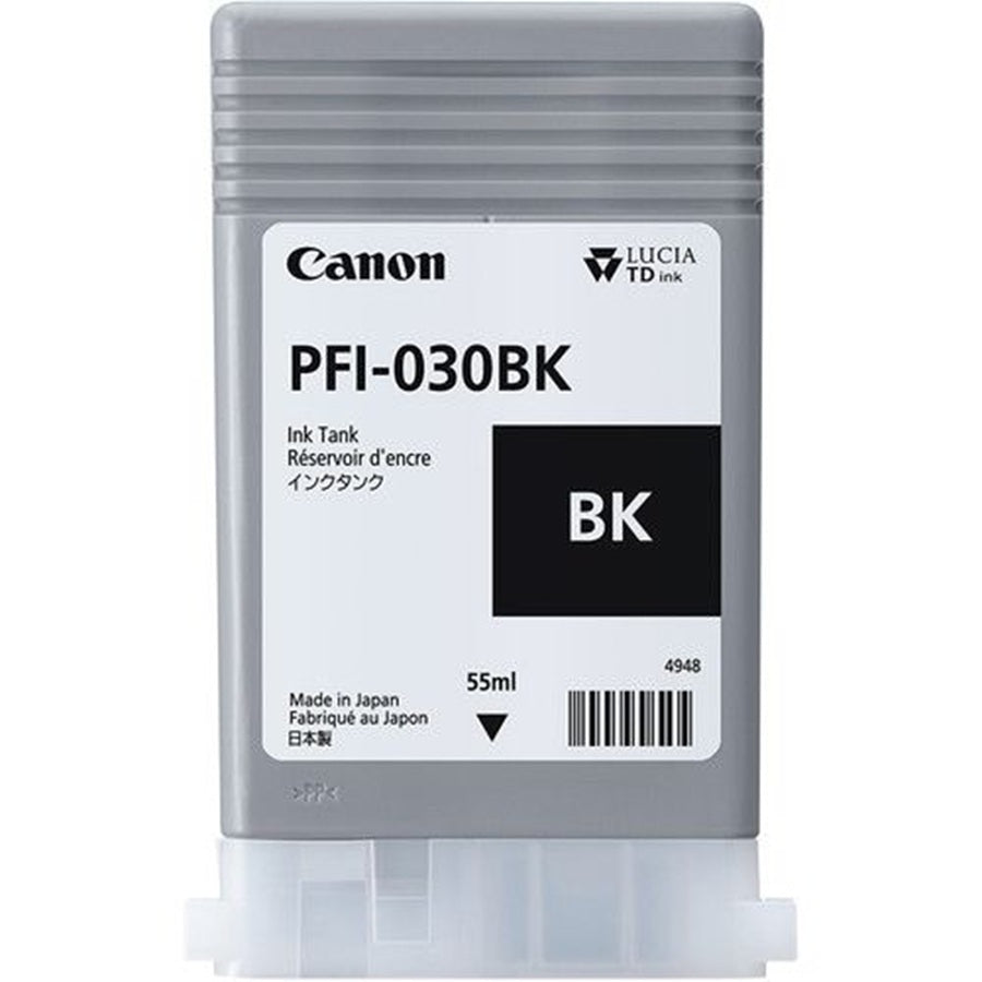 TANQUE DE TINTA CANON PFI-030BK NEGRO, CAPACIDAD 55 ML, COMPATIBLE TA-20,TA-30