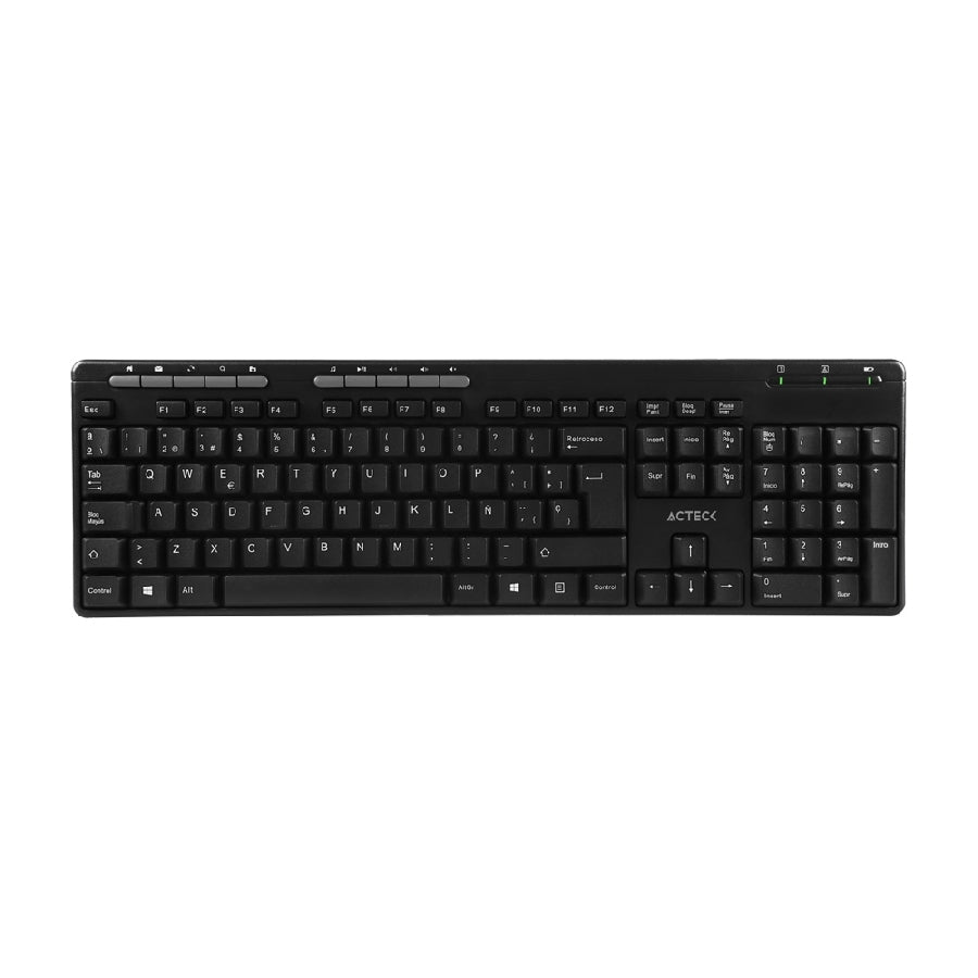 Acteck TM100 teclado Hogar RF inalámbrica + USB QWERTY Negro