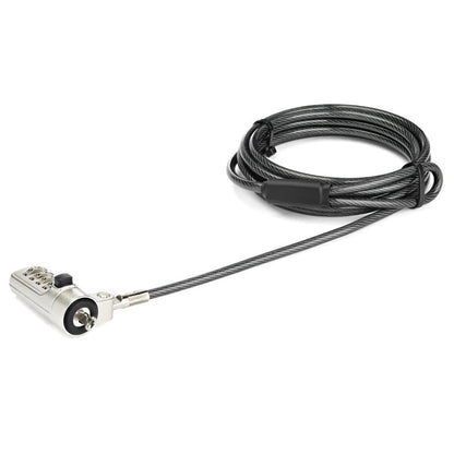 CANDADO DE SEGURIDAD PARA LAPTOP SEGURO COMBINACION DE 4 DIGITOS PARA DISPOSITIVOS CON WEDGE DE 2M - DE ACERO REVESTIDO EN VINILO - STARTECH.COM MOD. LTLOCKNBL