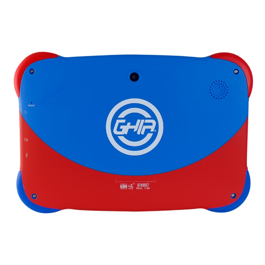 TABLET GHIA 7 KIDS/A50 QUADCORE/1GB RAM/16GB /2CAM/WIFI/BLUETOOTH/2500MAH/ANDROID 9 /AZUL
