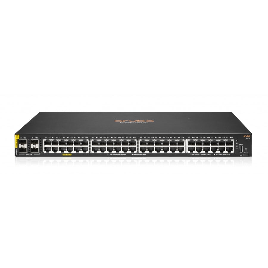 HPE Aruba Networking CX 6000 48G Class4 PoE 4SFP 370W Switch