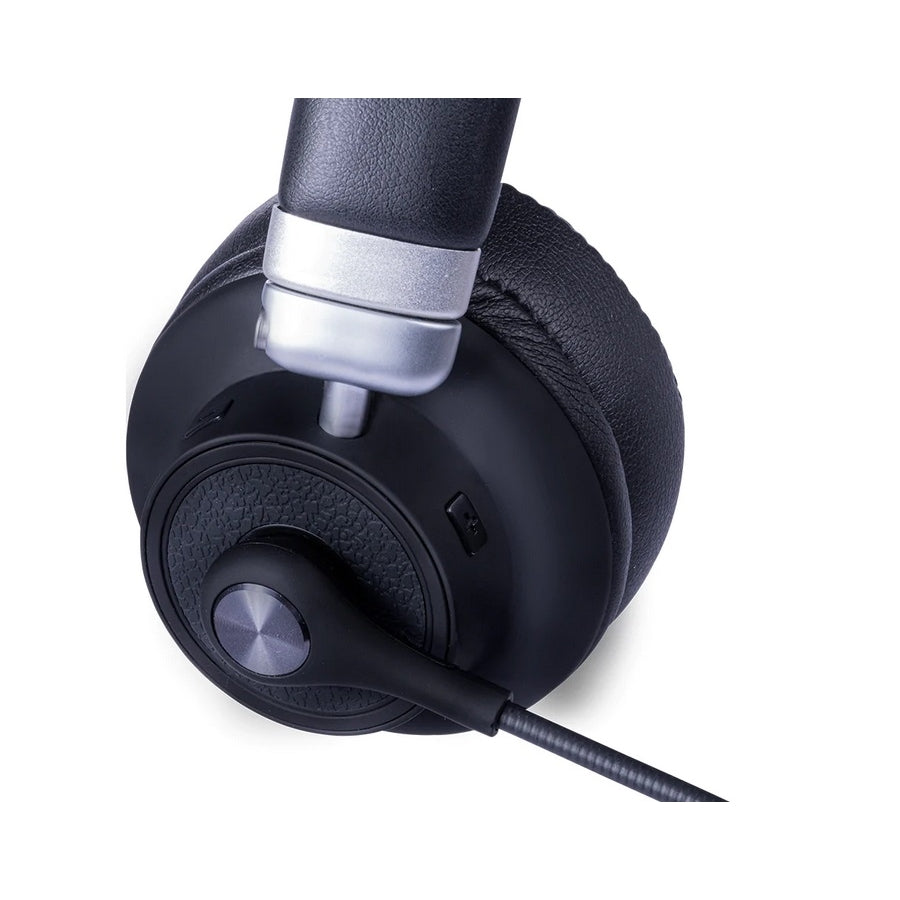 DIADEMA - TECHZONE - TZDIBT01 - MONOAURAL - BLUETOOTH 5.0 - CANCELACION DE RUIDO - DURACION DE BATERIA 6-8 HRS -  NEGRO/PLATA