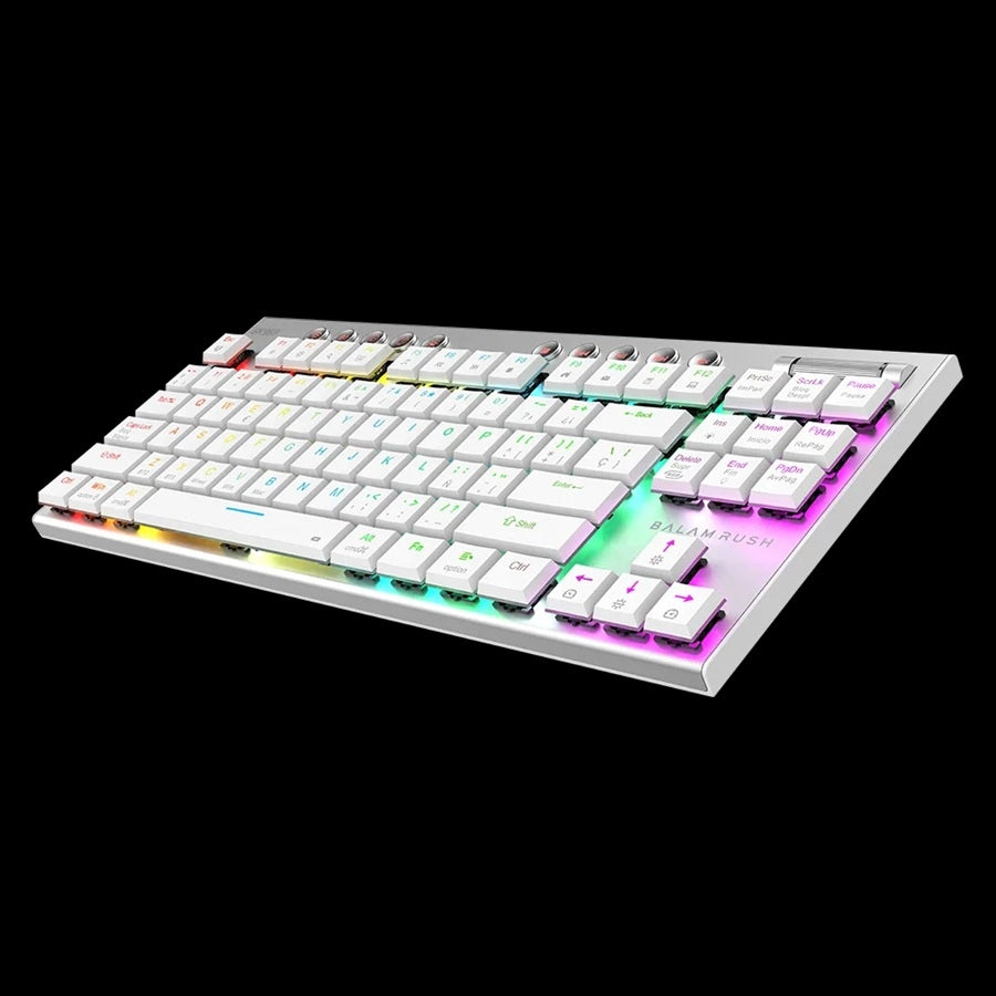 Balam Rush BR-940412 teclado Juego USB + Bluetooth QWERTY Español, Inglés Blanco