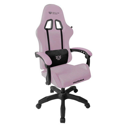 SILLA GAMER BALAM RUSH POWER RUSH V2 / ERGONOMICA / INCLINACION 135 GRADOS / MECANISMO MARIPOSA / MAX 120 KG / PISTON CLASE 3 / REPOSABRAZOZ FIJO / ROSA-NEGRO / BR-944489